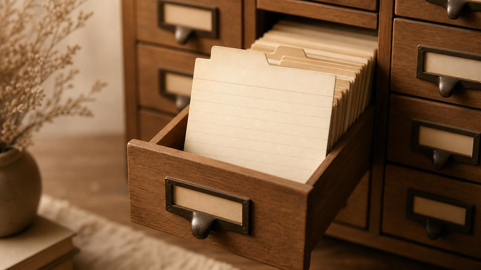 A small desk with a clipboard, a printed checklist and a folded project folder